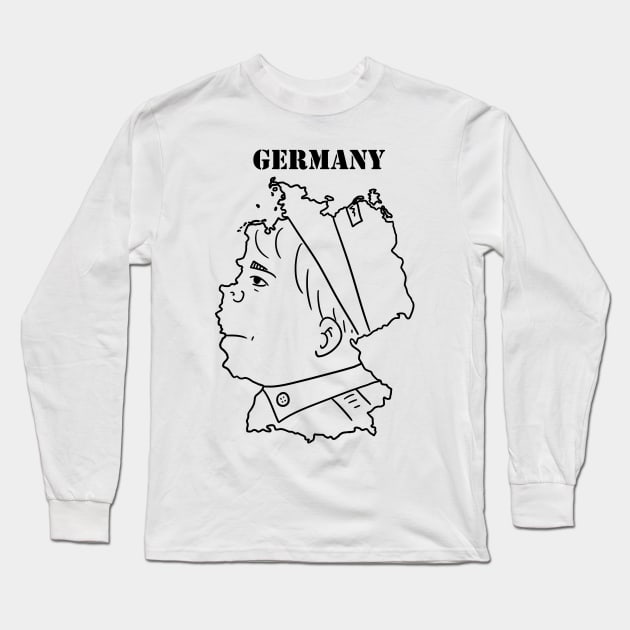 A funny map of Germany Long Sleeve T-Shirt by percivalrussell